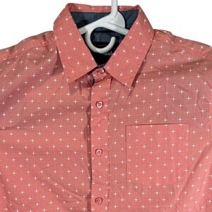 Aeropostale Mens Pink Mesa Starburst Print Short Sleeve Button Down Shirt S NEW
